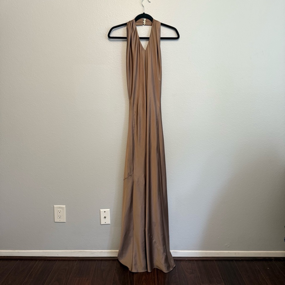 Show Me Your MuMu Halter Maxi Dress in Dune